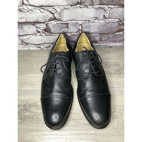 Studio Belverde Duke Black Leather Cap Toe Oxfords Dress Shoes Men’s Sz 11D/44EU - Picture 2 of 16